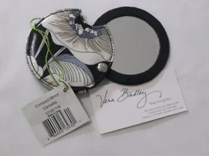 Vera Bradley CAMELLIA COMPACT Mirror CASE Pocket COSMETIC Black 4 PURSE Tote NWT - Picture 1 of 3