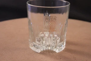 Chivas Regal Scotch Gold Logo Rocks Glass Crystal Clear Fancy Split Bottom - Picture 1 of 3
