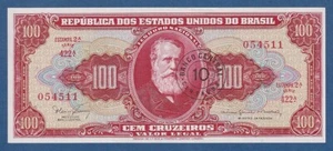 BRASIL / BRAZIL -- 10 CENTAVOS ON 100 CRUZEIROS ND ( 1966-67 ) - UNC - PICK 185a - Foto 1 di 2