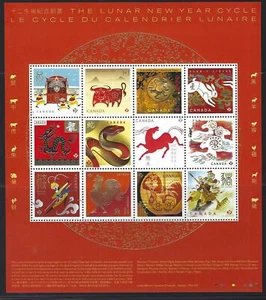 HOJA RETROSPECTIVA DEL CICLO LUNAR CHINO CANADA 2021 AÑO DEL BUEY SIN MONTAR - Imagen 1 de 1