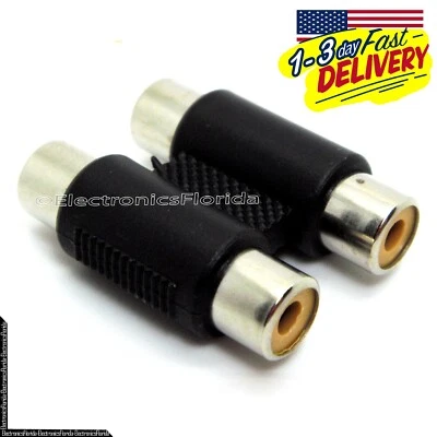 Dual RCA Coupler Female to Female 2 RCA Inline coupler Adapter Stereo Cable - Image 1 of 2