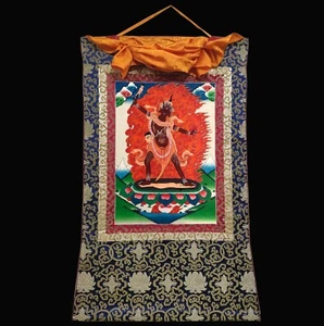 Arte Ekajati Thangka montado en brocado de seda, para meditación y decoración de paredes - Imagen 1 de 7