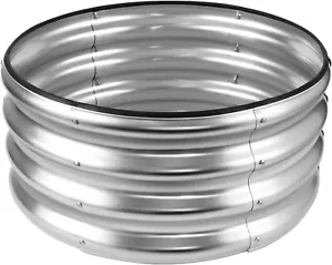 Raised Garden Bed 2x2x1ft Galvanized Planter Box Outdoor Round for Vegetables - Picture 1 of 6