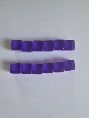 12 Purple M Transparent Plastic Cubes Board Game Replacement Tokens Spare Parts  - Image 1 of 2