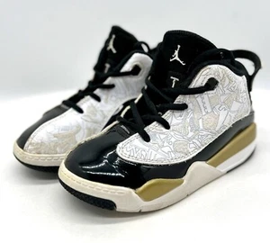 Jordan Dub Zero White, Black & Metallic Gold 311072-005 Little Boys 9C - Picture 1 of 12