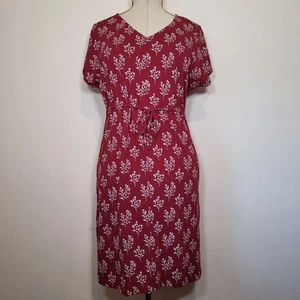 Seasalt Field Poppy Dress Drawstring Waist V Neck Size 12 Petite - Picture 1 of 5