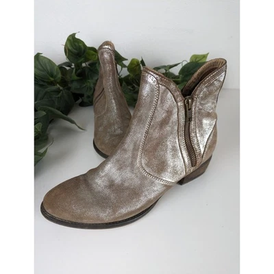 Botas Seychelles Lucky Penny Tobillo Metálicas Western Boho Gunmetal Plata Talla 8 Foto 1 de 4