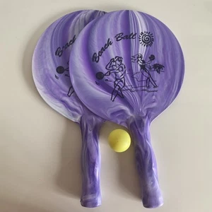 Beach Rackets With Ball Set Beach Garden indoor/outdoor Games Family Time Purple - Picture 1 of 4