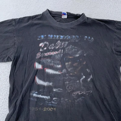 Vintage Faded Dale Earnhardt Memorial T-Shirt Large NASCAR Racing Goodwrench RIP - Image 1 of 4
