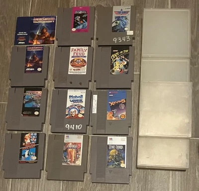 Lote de 11 juegos NES probados. Family feud, Magmax, Top gun, Skate or die, Xevious, etc. Foto 1 de 4