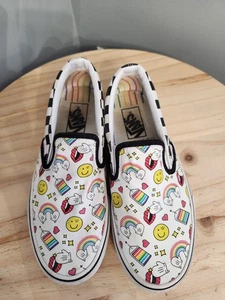 Vans Classic Slip-On Flour Shop Checkerboard Black Pink 721278 Shoe Womens 7 - Picture 1 of 7