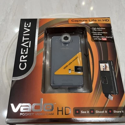 Videocámara de bolsillo Creative Vado HD 720p 8 GB Sto 2x zoom digital VF0580 ¡NUEVA! Foto 1 de 2