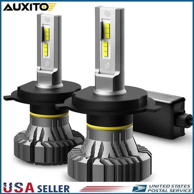 H4 LED Headlight White Bulbs Kit High Low Beam 30000LM CANBUS Error Free Fanless - Image 1 of 4