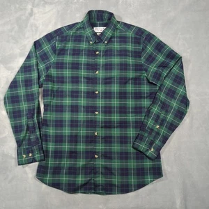 Mizzen + Main Shirt Mens Large Trim Fit Green Tartan Plaid Stretch USA - Picture 1 of 6