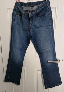 DKNY Vintage Style Bootcut Jeans 32x32 Bluewash Made in Italy Y2K Style - Picture 1 of 7