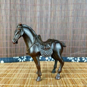 Estatua antigua de bronce de 7,5 cm de caballo de guerra retro Tang caballo zodiaco té mascota - Imagen 1 de 5