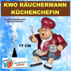 KWO RÄUCHERMANN KANTENHOCKER KÜCHENCHEFIN RÄUCHERFIGUR RÄUCHERKERZEN 21409 DICKE - Bild 1 von 3