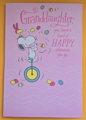 Cartão comemorativo Peanuts Snoopy neta Páscoa grande formato + envelope 5,5x8" - Imagem 1 de 4