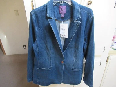 Blazer ajustado de mezclilla Gloria Vanderbilt talla XL nuevo con etiquetas Foto 1 de 4