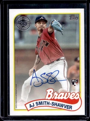 2024 Topps Update AJ Smith-Shawver 1989 Auto RC Rookie #89BA2-AS Braves - Image 1 of 2