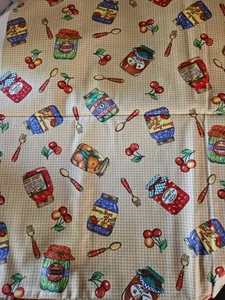VTG HTF Sharon Kessler Concord Canning Jars on Check Cotton Fabric 2 Yards X 45" - Picture 1 of 9