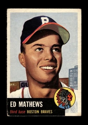 1953 Topps Set-Break # 37 Ed Mathews VG-VGEX (crease) *GMCARDS* - Imagem 1 de 2