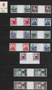 TC_1739. TRIESTE FTT. Gutter pairs of 1947 "DEMOCRATICA" cplt. set. MNH - Picture 1 of 1