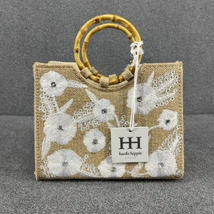 Haute Hippie Handtasche Geldbeutel bestickt weiß Blumen Strand Party Hochzeit Kokette - Bild 1 von 13