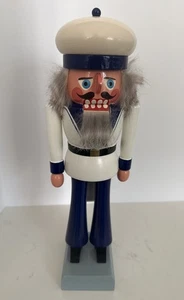 "Cascanueces alemán vintage Erzgebirgische Volkskunst azul marino marinero vacaciones 11,5""" - Imagen 1 de 7