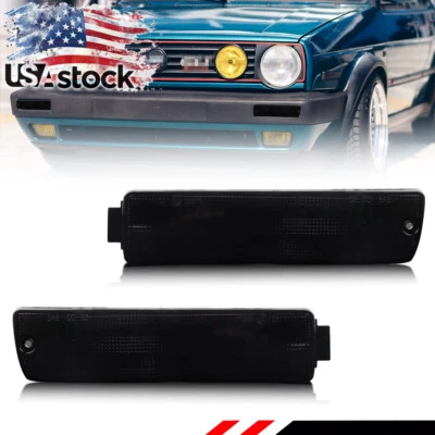 Luces de señal de parachoques delanteras con lente ahumada para VW Golf Mk2 II A2 GTi Jetta 1990-1992 Foto 1 de 4