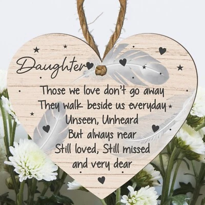 LASER CRAFT SHAPES LTD Memorial Heart Plaque for Lost Daughter – Sentimental Remembrance Keepsake Gift