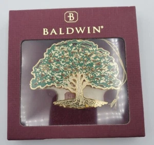 BALDWIN ORNAMENTO ALBERO LIBERTY SMALTATO METALLO TONO ORO ORNAMENTO NATALE - Foto 1 di 5