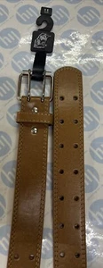Cintura in vera pelle foro traino fibbia forte 105 cm-35 mm misura M 32-38 marrone - Foto 1 di 3