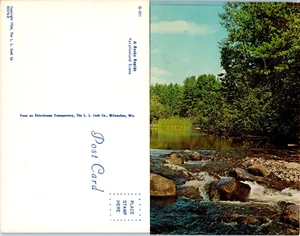 Rocky Rapids, Vacationland Wisconsin (?)  PC cromado vintage - Imagen 1 de 1