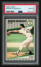 1989 FLEER DENNIS ECKERSLEY #7 OAKLAND ATHLETICS A'S HOF PSA 10 GEM MINT ECK