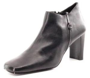Neu Karen Scott Damen-Stiefel schwarz Leder seitlicher Reißverschluss hoher Absatz Schuhgröße 10 M - Bild 1 von 1