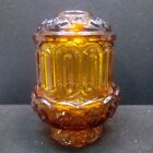 Vtg. MCM Moon and Stars LE Smith Gold Amber Two Piece Fairy Lamp Candle 6 1/2"