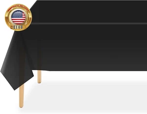 Plastic Table Cloth Disposable 2 Pack, 54 X 108 Inch Tablecloths for Rectangle T - Picture 1 of 7