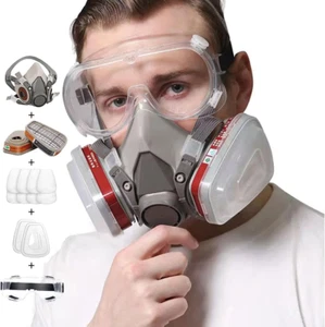 Reusable Respirators Half Facepiece Cover Chemical Respirator with Filters/Goggl - Picture 1 of 12