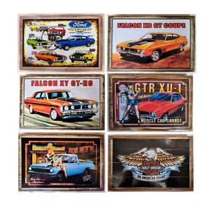 Rustic Wooden SIGNS Man Cave FORD HOLDEN 20 x 30cm - Picture 1 of 44