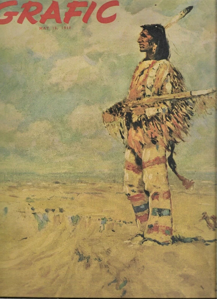 Chicago Grafic 1948 FREDERIC REMINGTON COVER FALCONS FLY FOR RAF beautiful ads - Image 1 of 4