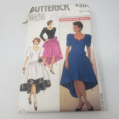 Butterick Morton Myles Sewing Pattern 4306 Hi-Lo Asymmetrical Dress Sz 12 14 16 - Image 1 of 4