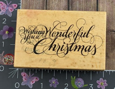 PSX Designs Wishing You A Wonderful Christmas Rubber Stamp 1995 G1591 #Bi135
