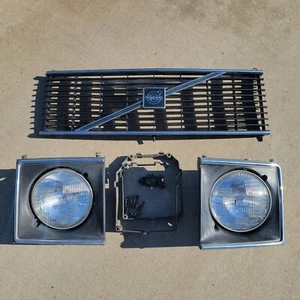 Volvo 240 7" Single Round Flathood Grill and Headlight Set 242 244 245 Nice - Picture 1 of 24