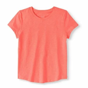 Wonder Nation Girls Essential T Shirt X-LARGE PLUS (14-16) Peach Fade Resistant - Picture 1 of 1