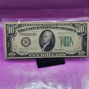 1934 A Ten Dollar $10 Bill Bank Note Collectible US Currency Green Seal Hamilton - Picture 1 of 6