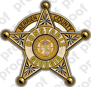 STICKER CIVIL BERRIEN COUNTY GA CONSTABLE BRZ - Picture 1 of 1