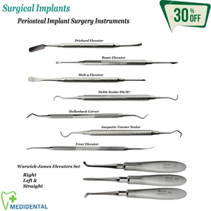 Juego de 10 instrumentos de implantología ascensores de periostio Implant Surgery Tools Kit CE - Imagen 1 de 15