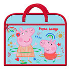 Peppa & George Pig Charakter Buch Tasche Dokumentenhalter Schule Mädchen blau
