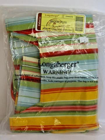 Longaberger Sunflower Stripe Square Picnic Tote Basket Liner #23444259 - NEW Cover